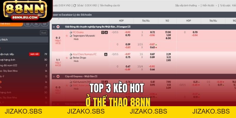 Thể Thao 88NN - Đa Dạng Kèo Cược, Live Bet Mượt Mà - Jizako
